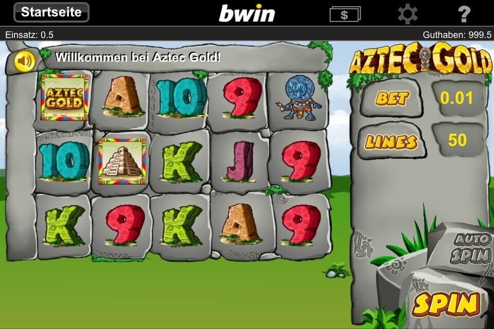 bwin Casino App Test: Screenshot des Slots Aztec Gold