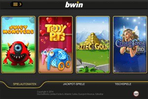 bwin Casino App Test - Screenshot der neuen nativen bwin Casino App Lobby