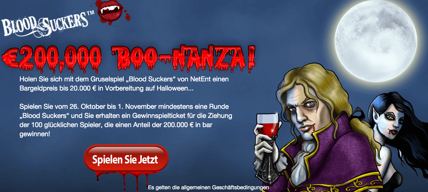 EU Casino Halloween Promo NetEnt Blood Suckers