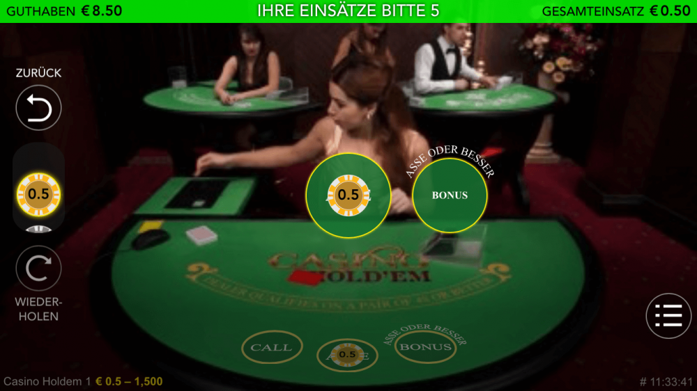 live casino screenshot - casino holdem bet at home